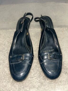 COVINGTON Navy Slingback Loafer Mules